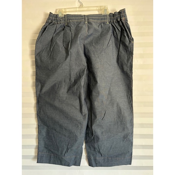 Denim & Co Womens Blue Denim Style 2 Piece Set Jacket and Cropped Pants Size 1X - Picture 4 of 11